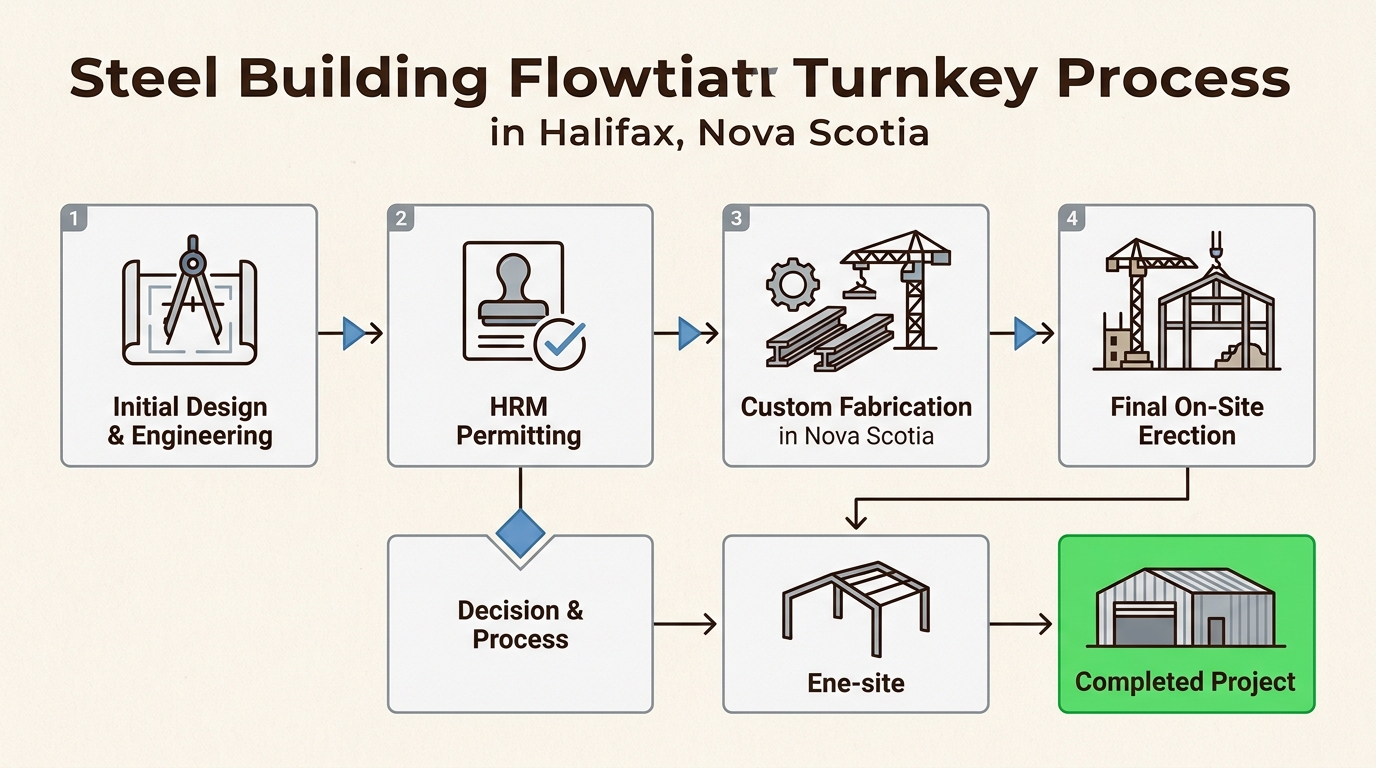 A strategic steel building partner streamlines the entire project lifecycle, ensuring efficiency and compliance for your Halifax industrial development.