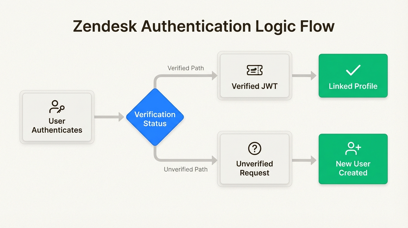 Flujo lógico de autenticación para usuarios que regresan versus nuevos contactos