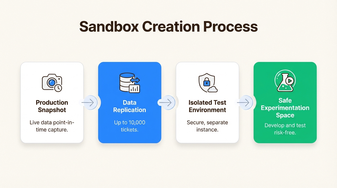Fluxo de trabalho de criação de sandbox do snapshot de produção para o ambiente de teste isolado