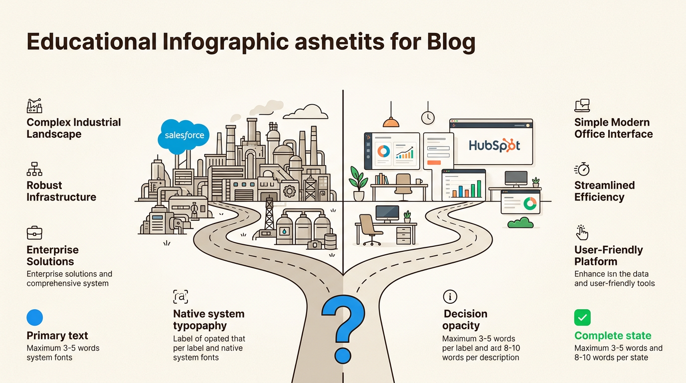 Comparação do poder empresarial do Salesforce e da acessibilidade amigável do HubSpot
