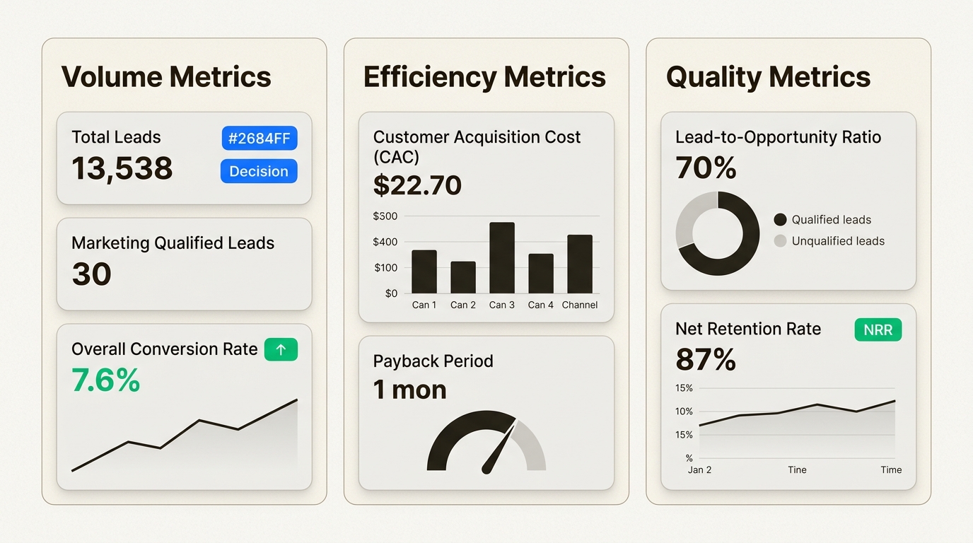 The three metric categories that drive acquisition decisions