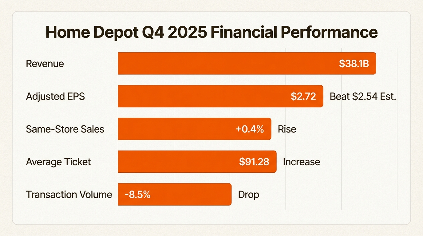 These metrics highlight a resilient Home Depot where higher individual spending is offsetting a significant decline in total customer traffic.