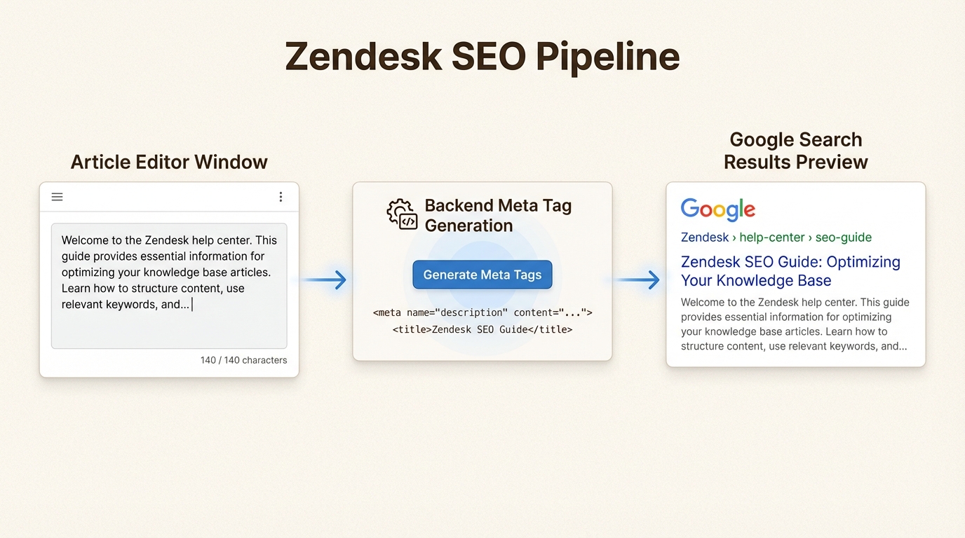 Flux de travail Zendesk extrayant les 140 premiers caractères pour les méta-descriptions