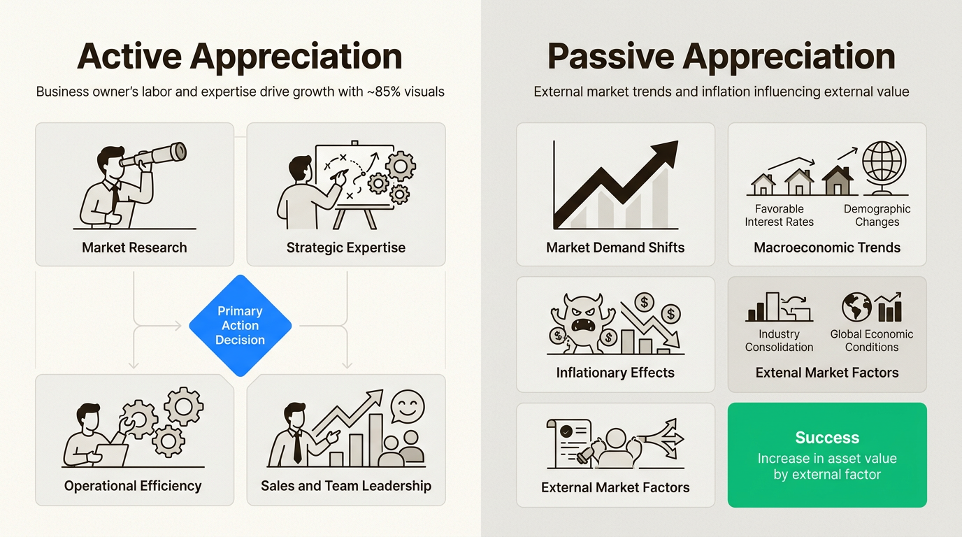 Distinguishing between active and passive appreciation is critical for determining which business growth remains separate property in California.