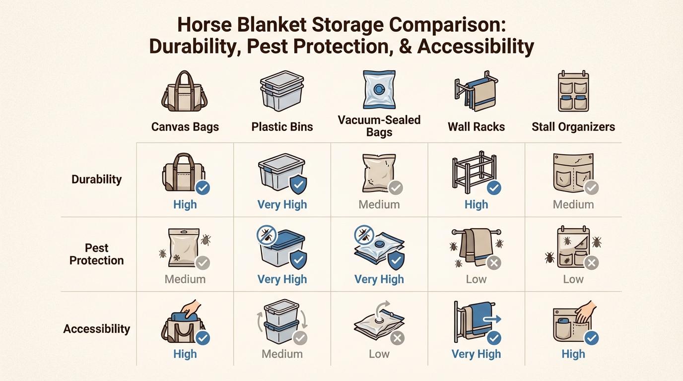 Choosing the right storage method depends on whether you need daily accessibility or long-term protection from barn pests.