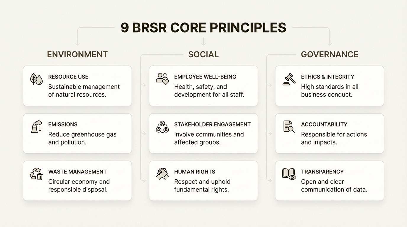 BRSR Core covers everything from GHG emissions and water usage to worker safety and board diversity