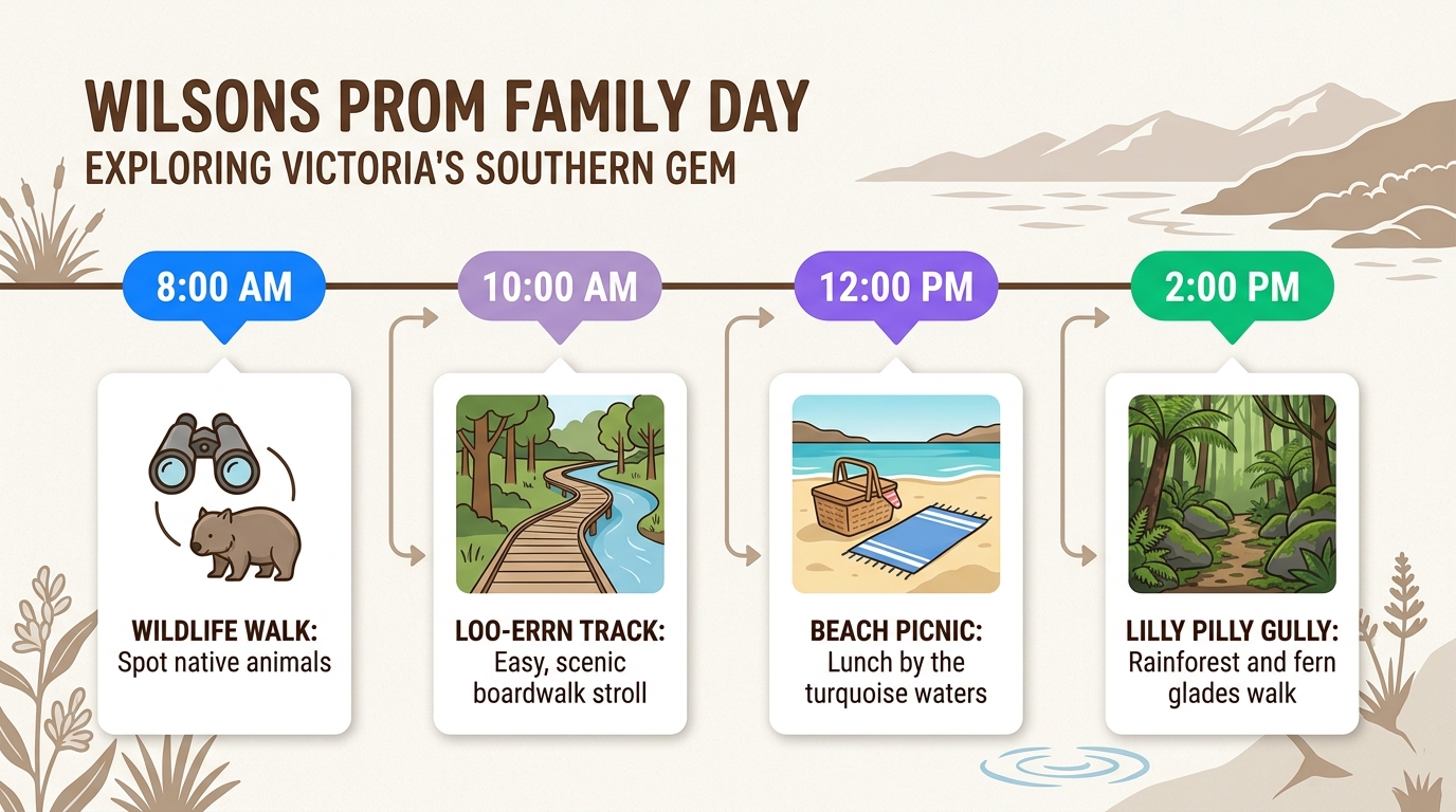 This sample itinerary shows how to easily group multiple short walks and beach breaks into one memorable family day out.