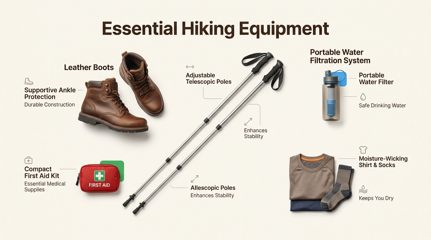 Hiker with backpack trekking through the rugged Wilsons Promontory wilderness