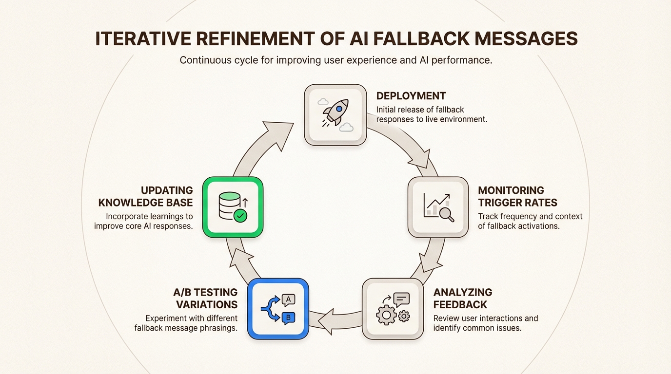 この継続的な改善サイクルは、ナレッジギャップを特定し、より効果的なメッセージング戦略をテストすることにより、チームがフォールバックの頻度を減らすのに役立ちます。