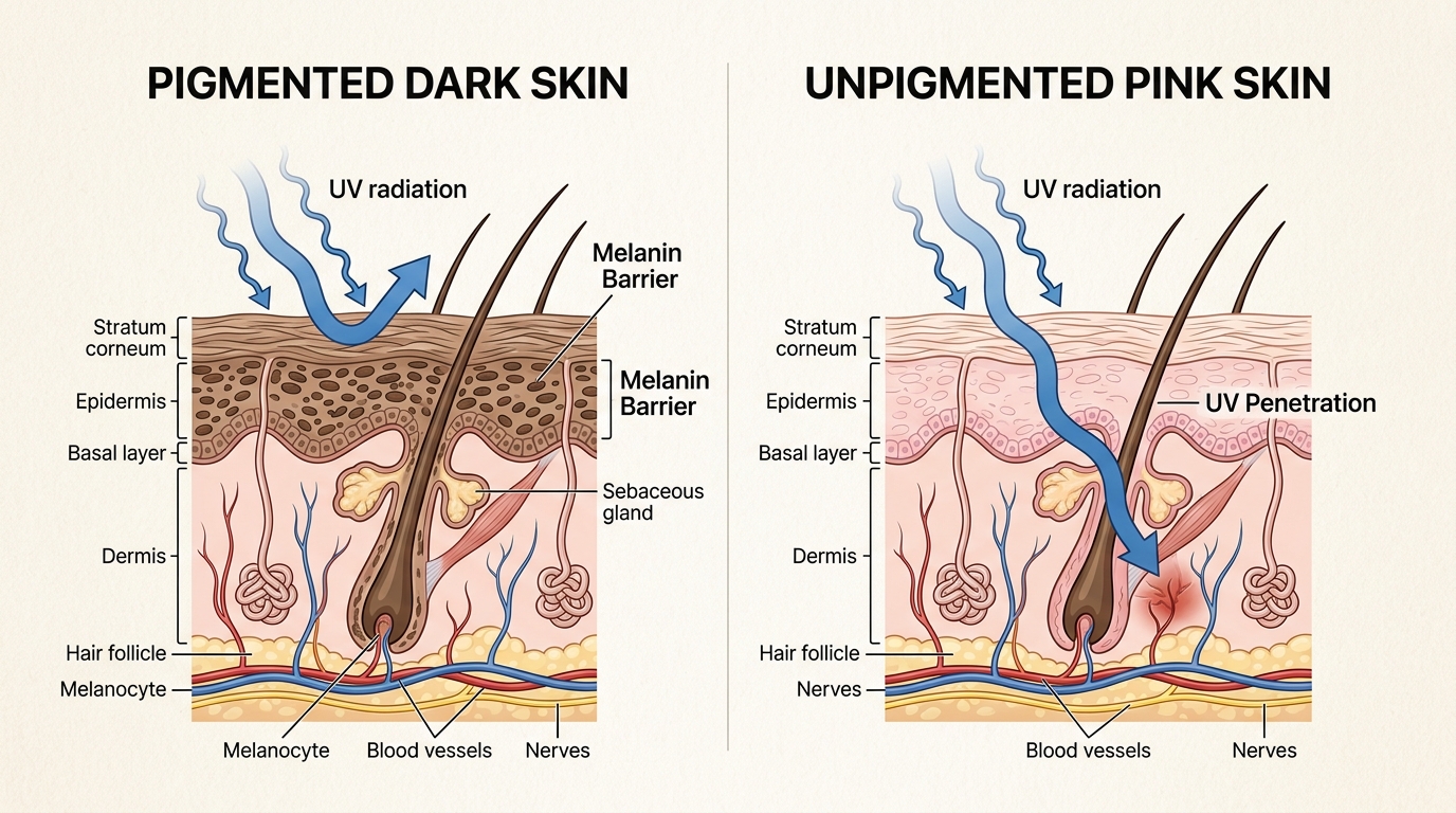 Understanding how melanin acts as a natural shield helps owners identify which skin areas are most vulnerable to deep cellular UV damage.