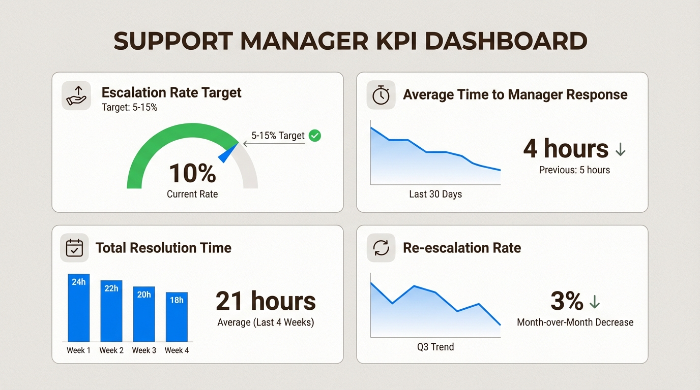 Quatro métricas principais para avaliar a saúde do processo de escalonamento no Zendesk Explore