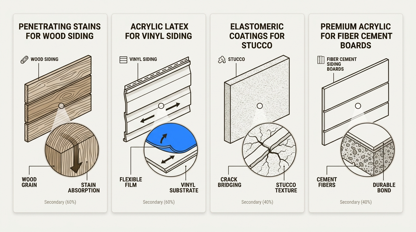Selecting the correct formulation for your specific siding material is essential to prevent peeling and ensure long-term adhesion.