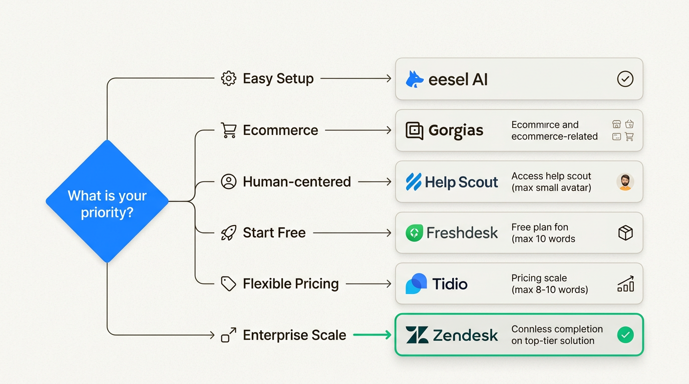 AI helpdesk selection flowchart