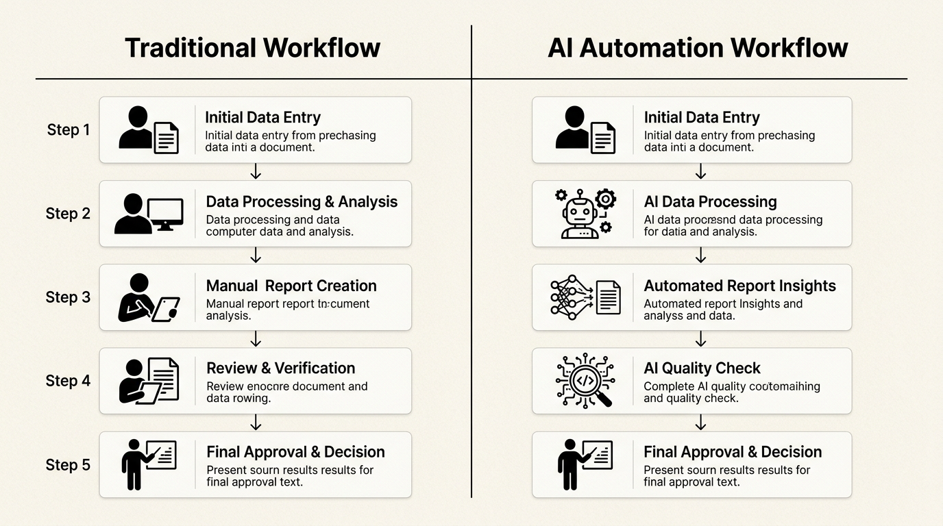 AI automation workflow comparison with traditional ticketing