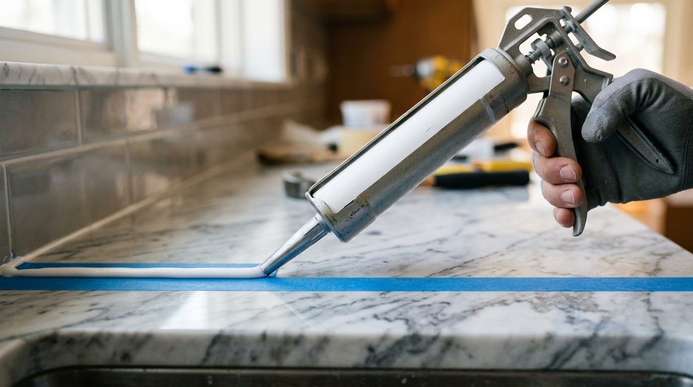 Applying fresh silicone caulk creates a professional watertight barrier that prevents hidden water damage and costly mold growth.