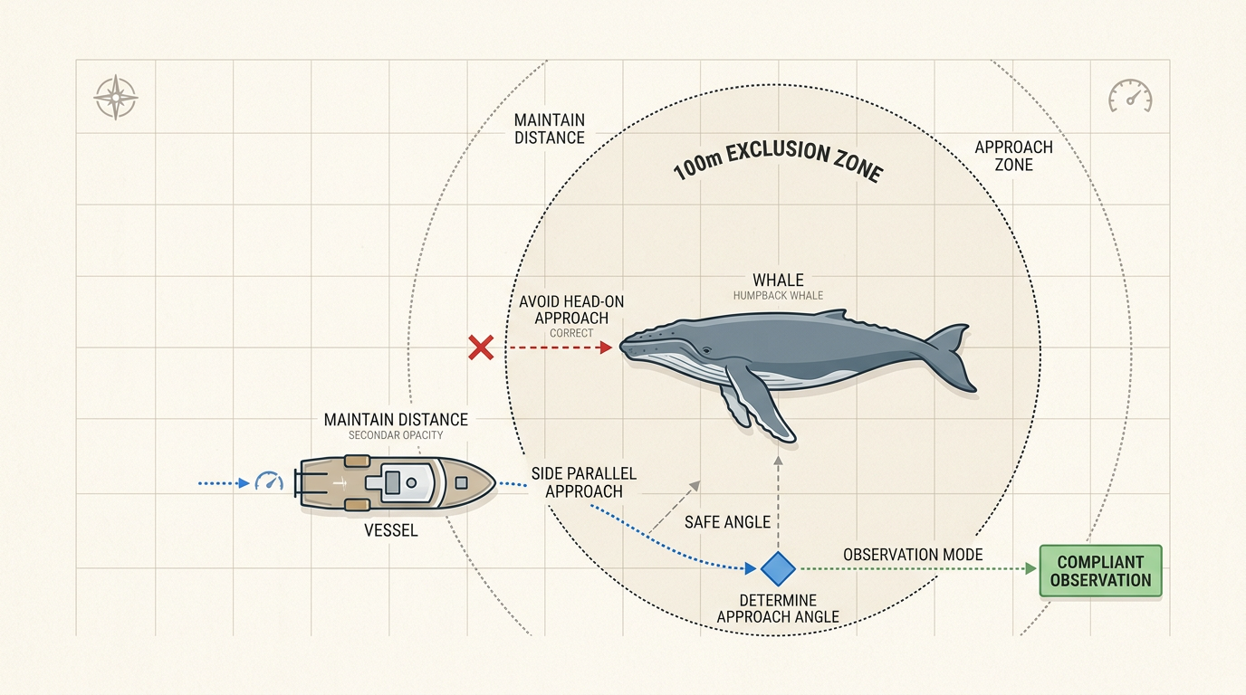 Adhering to strict approach distances protects marine life from stress and ensures a sustainable future for whale watching in Australia.