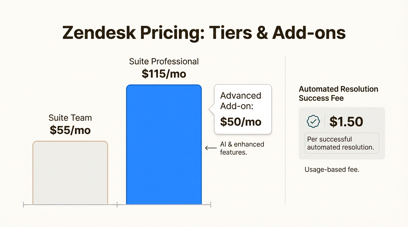 Custo total de propriedade para níveis de automação de IA do Zendesk