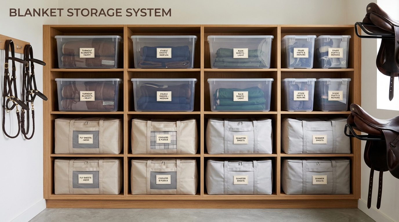 Organized moisture-free storage prevents mildew and fabric degradation