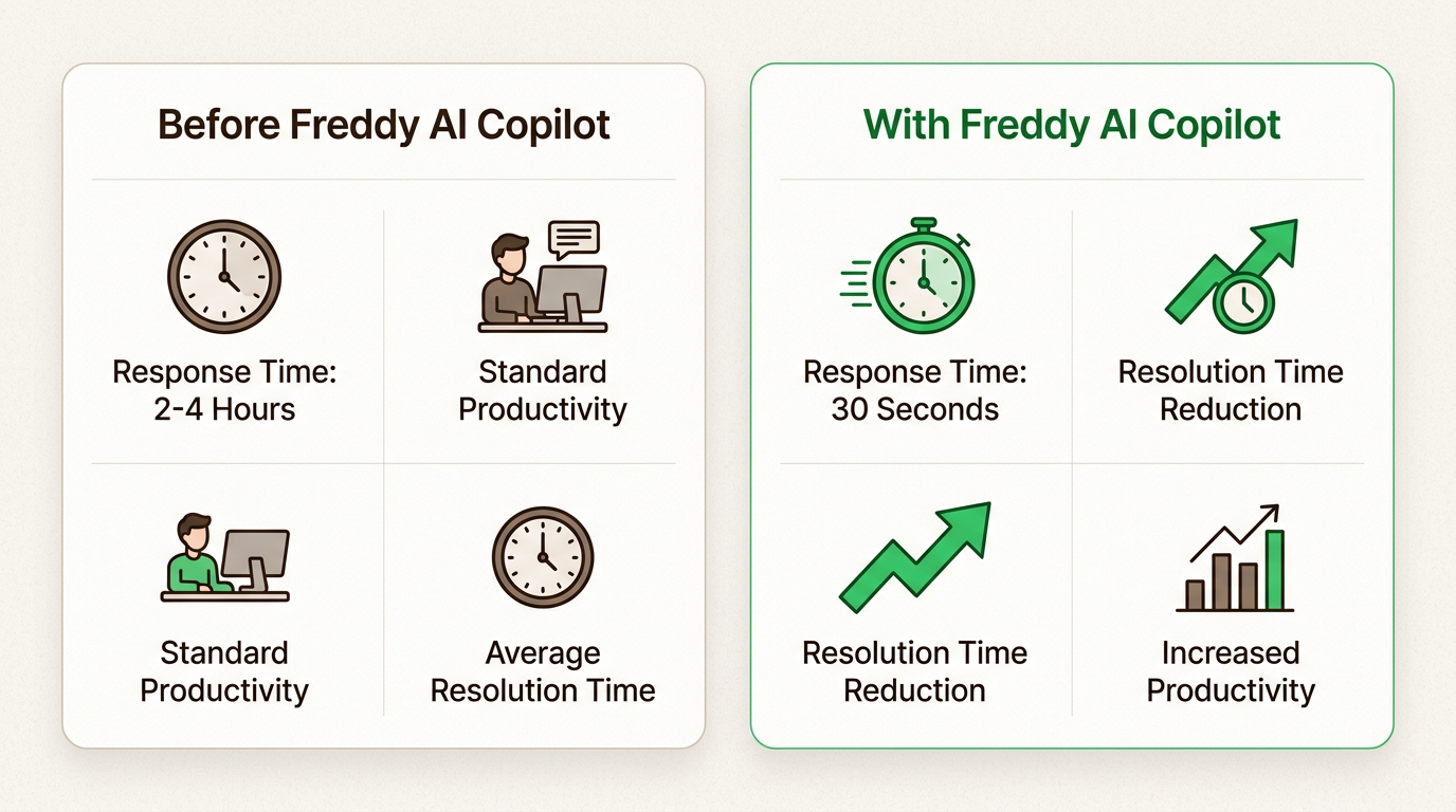 Freddy AI Copilot reduzindo os tempos de resposta e aumentando a eficiência do agente