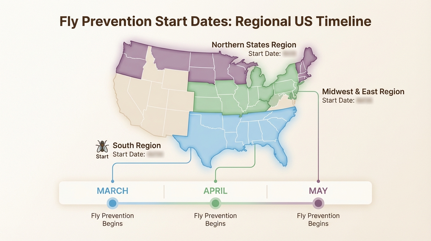 Starting your fly control routine based on regional temperature trends prevents the first wave of larvae from maturing into adult swarms.