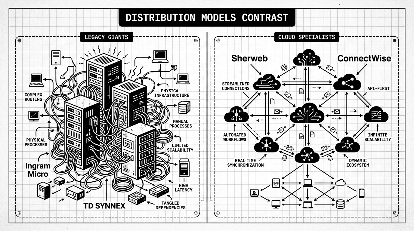 Legacy hardware distributors versus modern cloud-native marketplaces