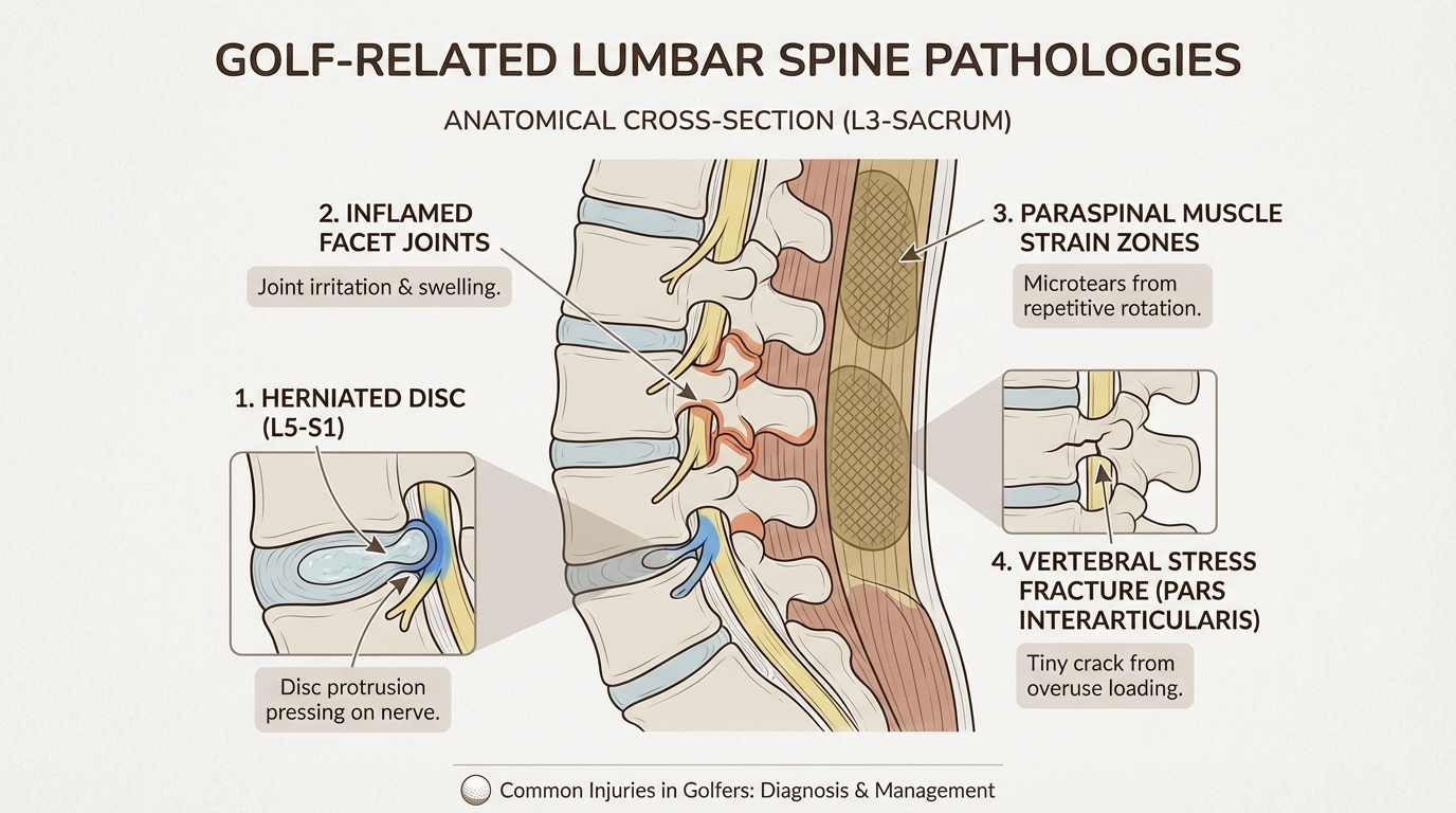 Identifying the specific spinal structures affected by golf helps determine the most effective treatment path for your recovery.