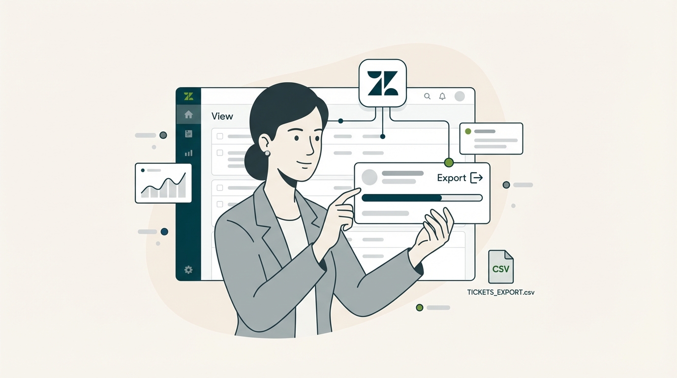 Zendeskのビューからチケットをエクスポートする方法：2026年完全ガイド