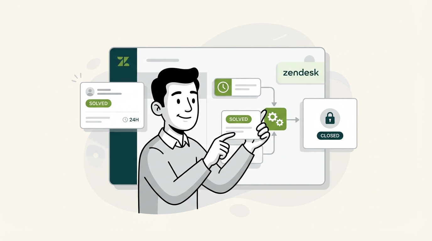 Zendeskの自動化を設定して、24時間後にチケットをクローズする方法