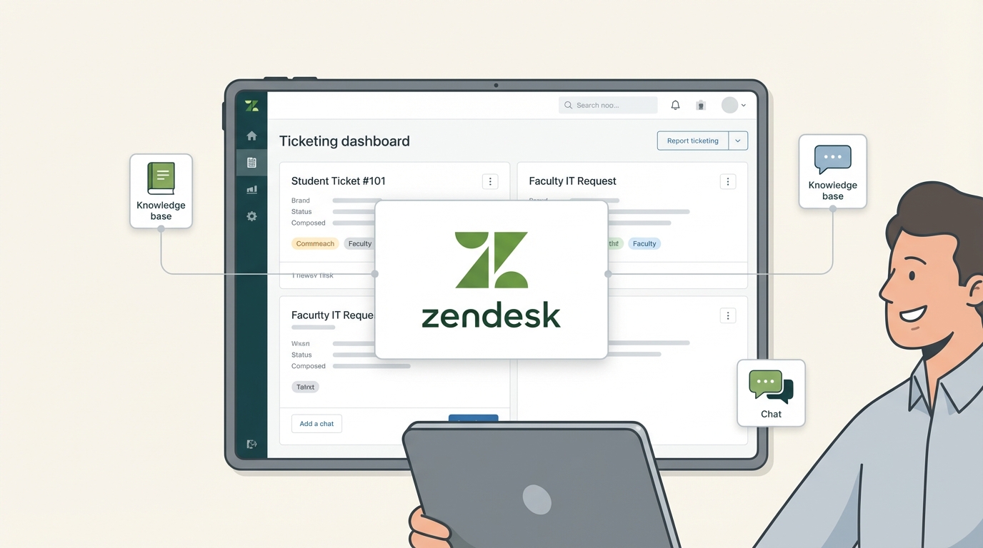 Página de inicio de Zendesk para soluciones educativas