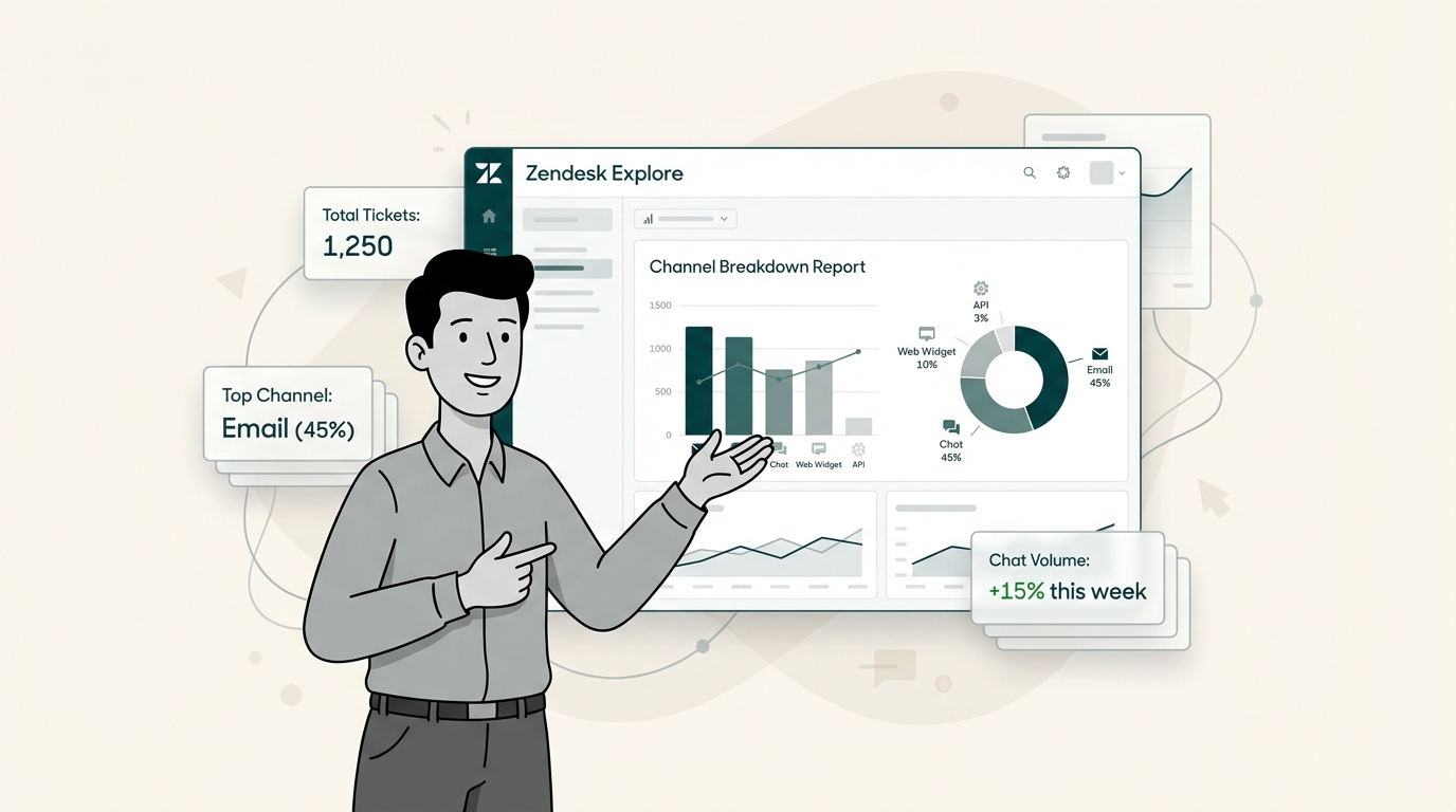 Zendesk Exploreのチャネル内訳レポートの作成方法