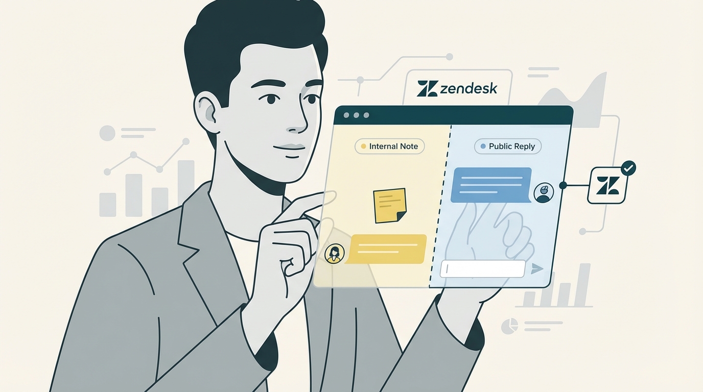 Zendeskの社内メモと公開返信：完全ガイド | eesel AI