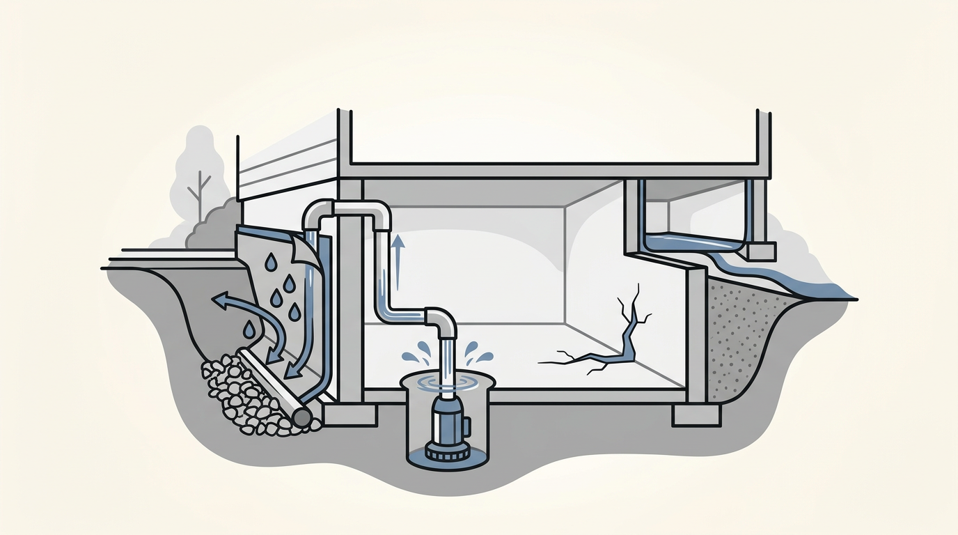 Expert basement waterproofing solutions demonstrating the various ways your basement waterproofing needs can be met