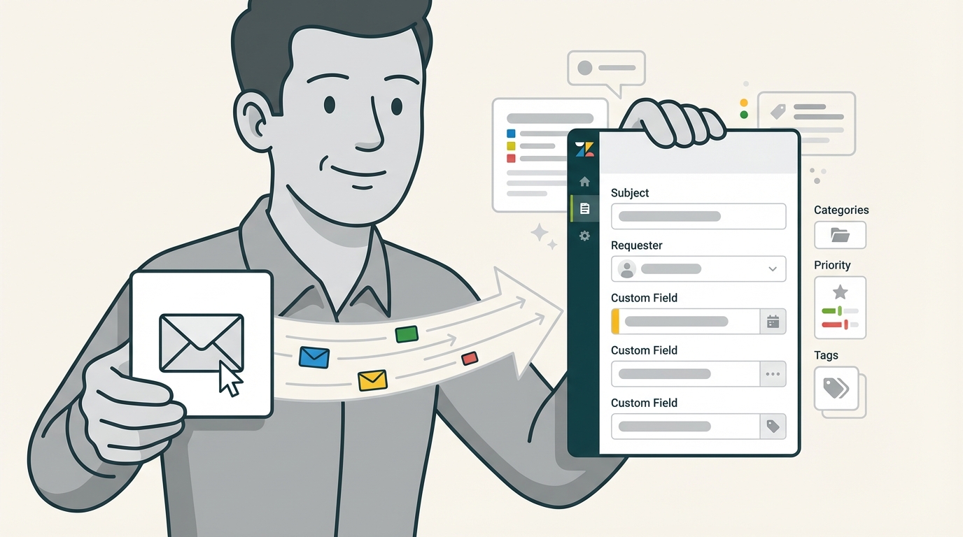 Zendeskのメールからチケットへのマッピングとフィールド：完全ガイド