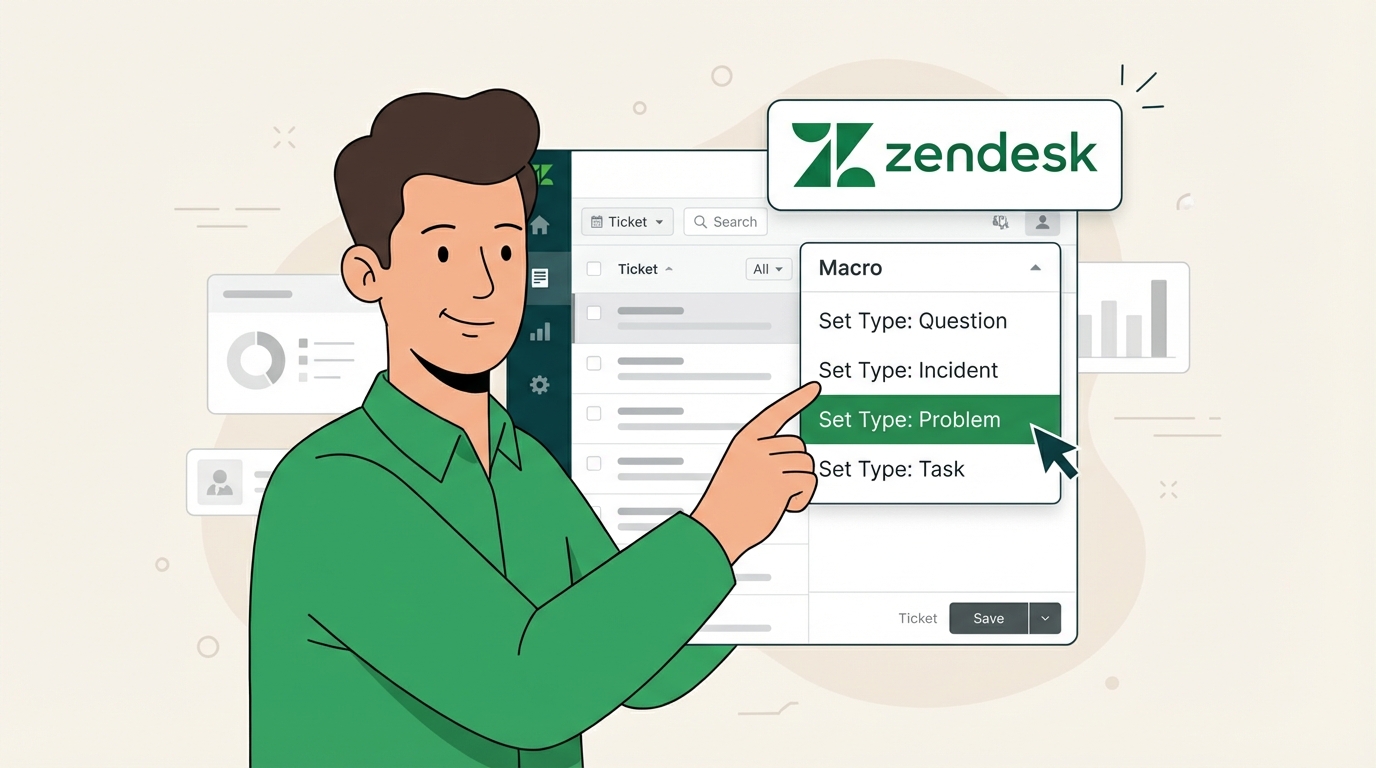 Zendeskマクロのタイプ設定の使い方：完全ガイド2026 | eesel AI