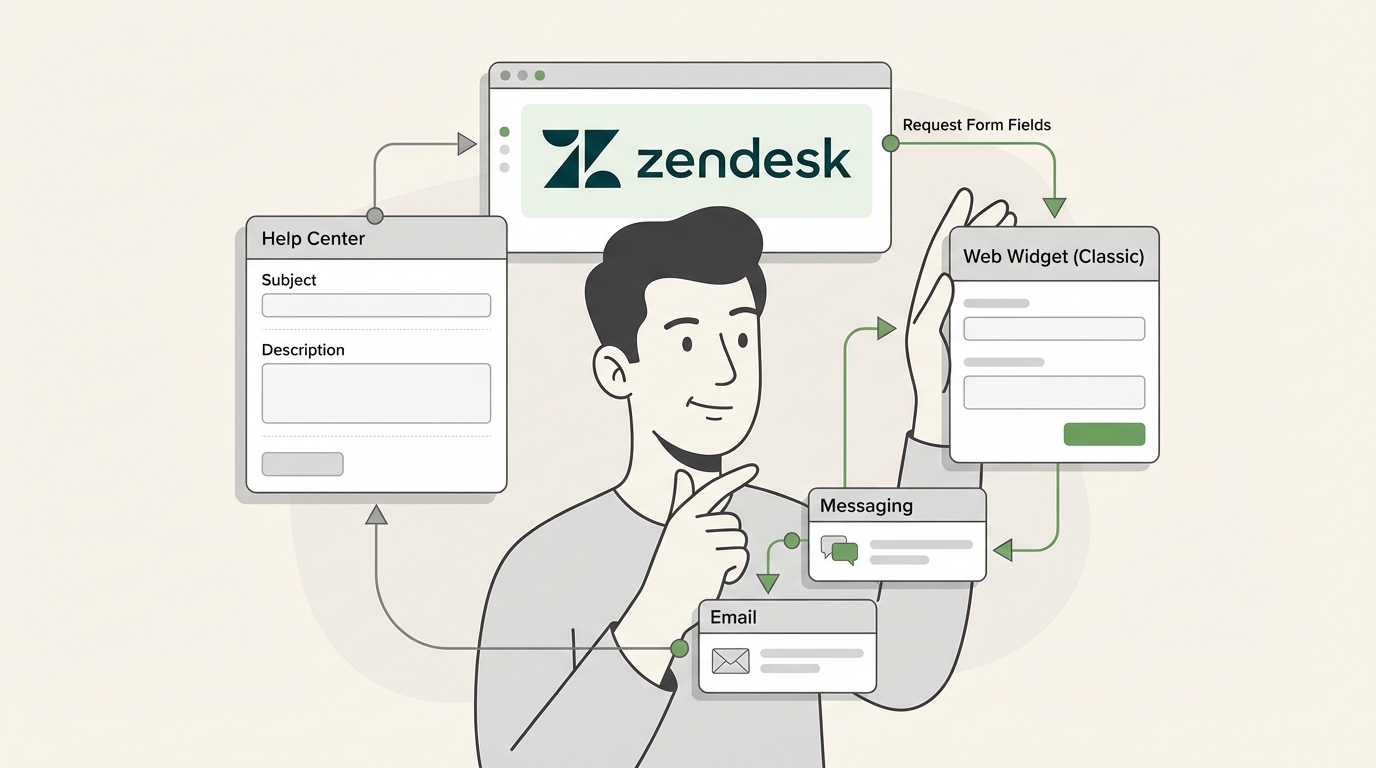 チャネルごとにZendeskリクエストフォームのフィールドを設定する方法