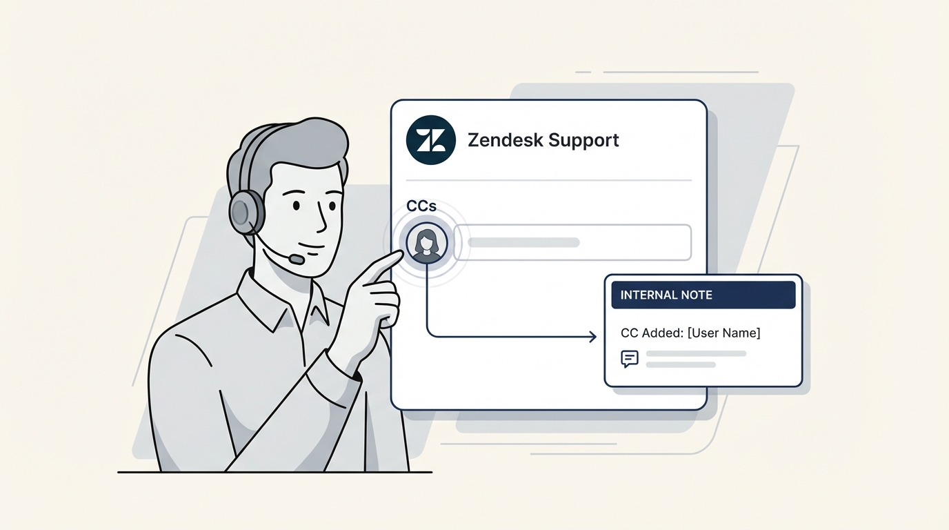 How to trigger internal notes when CCs are added in Zendesk | eesel AI