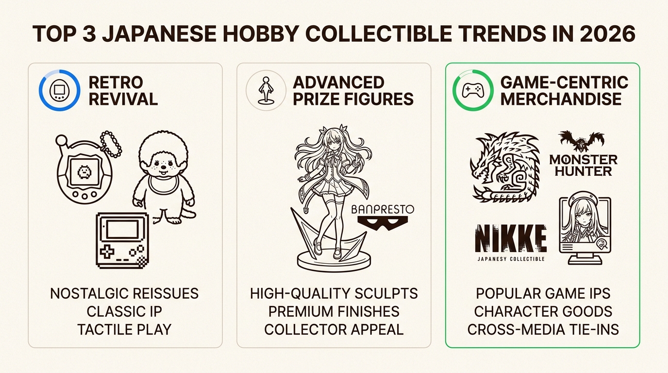 Understand the key trends shaping Japanese hobby collectibles in 2026, from nostalgic revivals to cutting-edge figure technology, to guide your collecting journey.