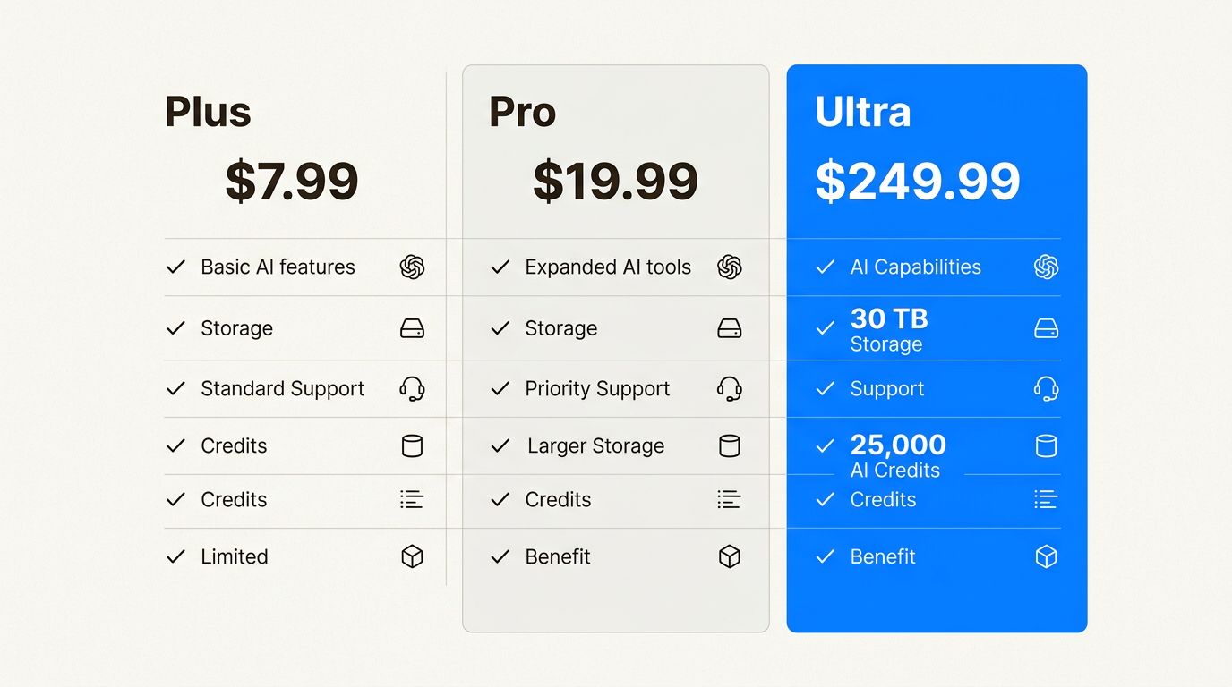 Salto de preço de 12x e escalonamento de recursos para usuários avançados e empresas
