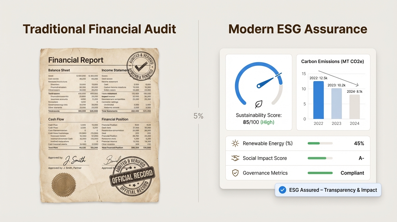 Financial audits and ESG assurance share the same DNA, with both requiring independence, methodology, and professional skepticism