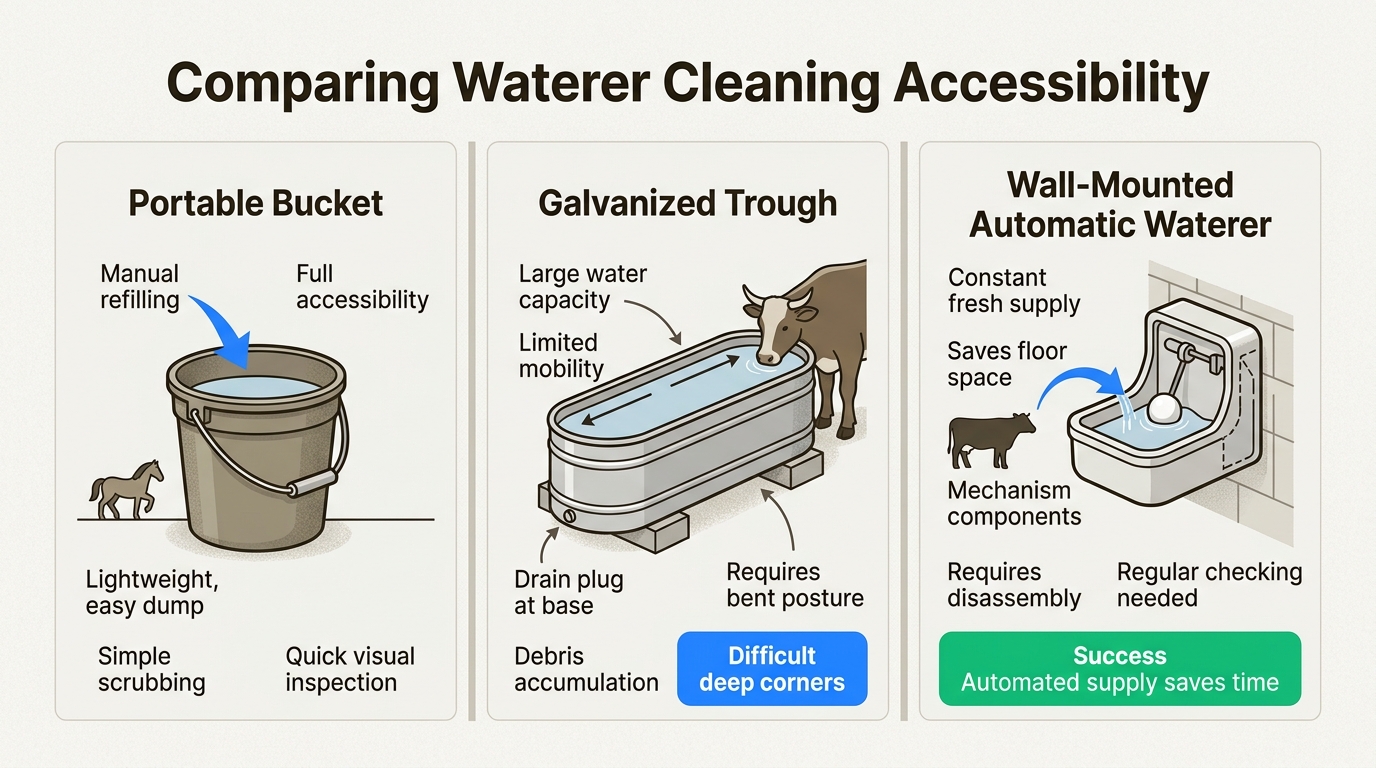 Water trough design features