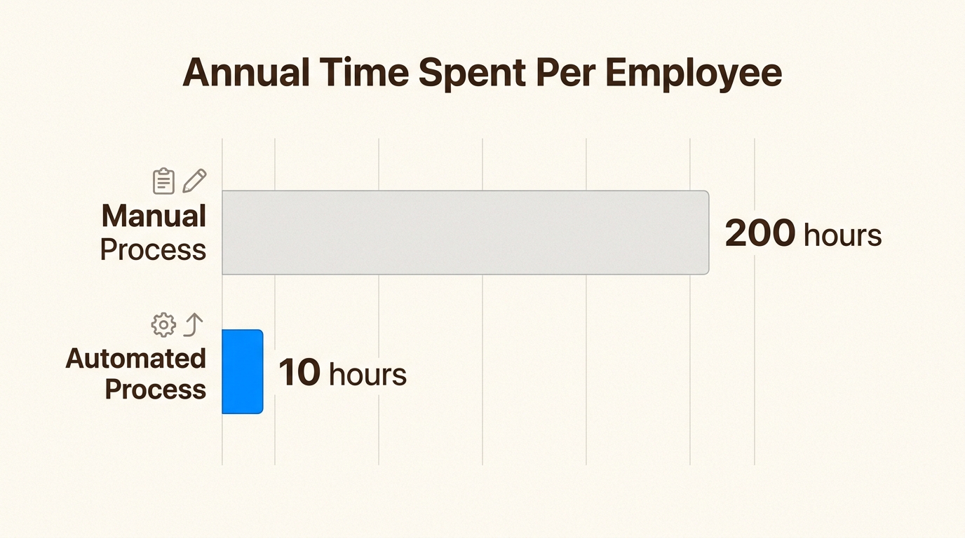 See how automating tasks can reclaim up to 190 hours per employee annually, freeing your team for strategic work.