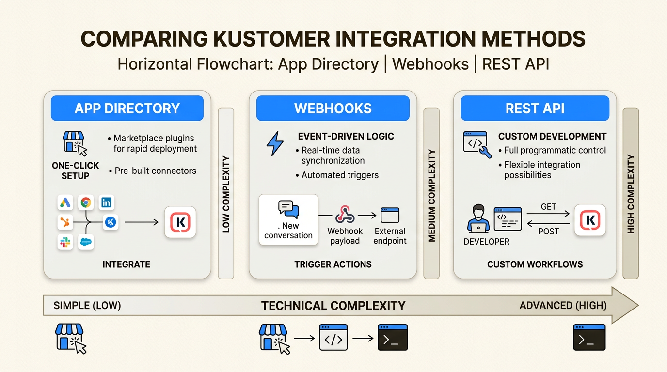 Tres rutas de integración basadas en los recursos técnicos y las necesidades de personalización
