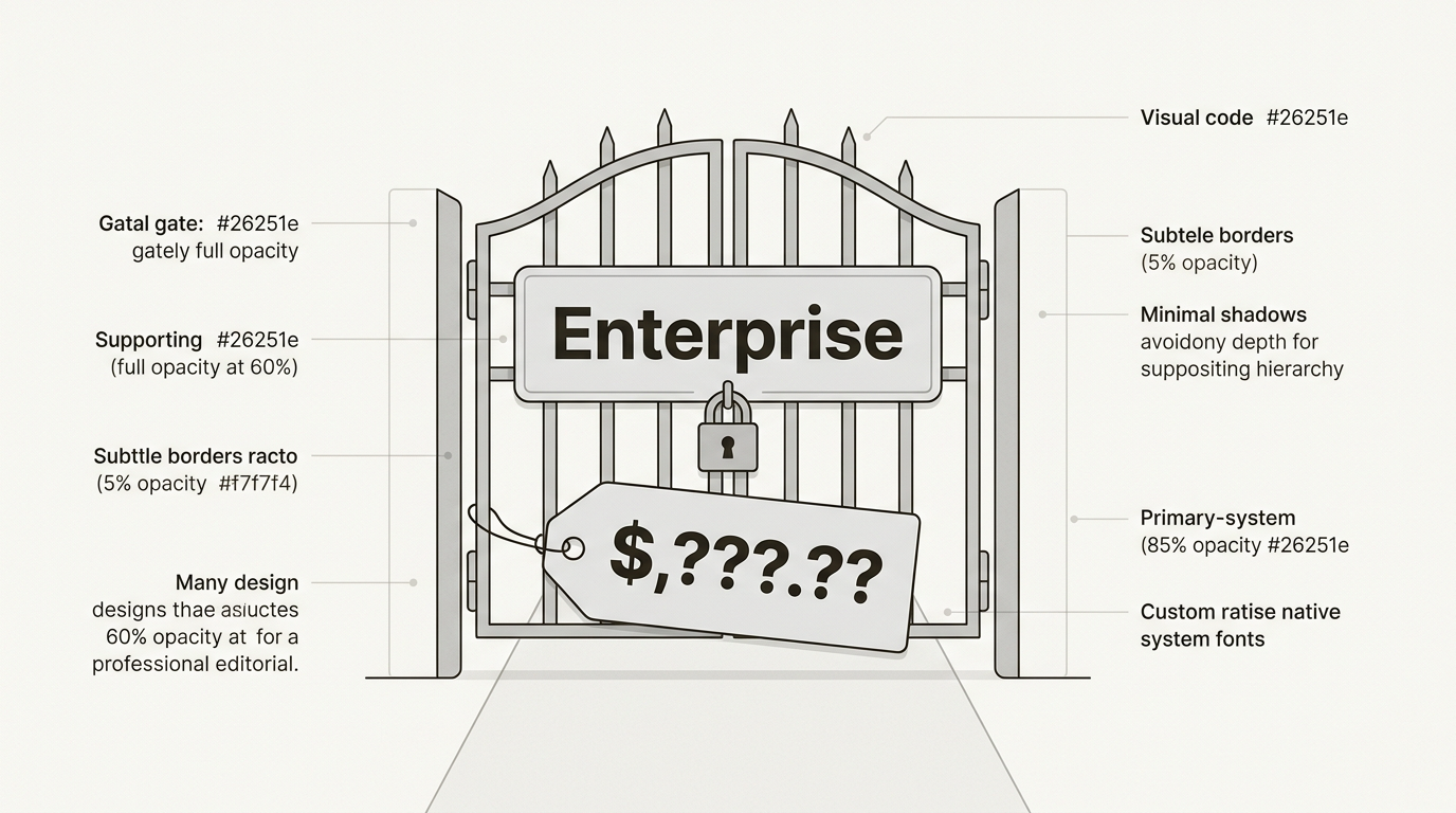 Representação visual da barreira de preços de IA para equipes de médio porte