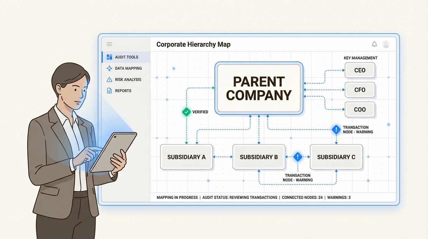 Visualizing the related party universe helps auditors identify hidden connections and potential conflicts of interest within corporate structures.