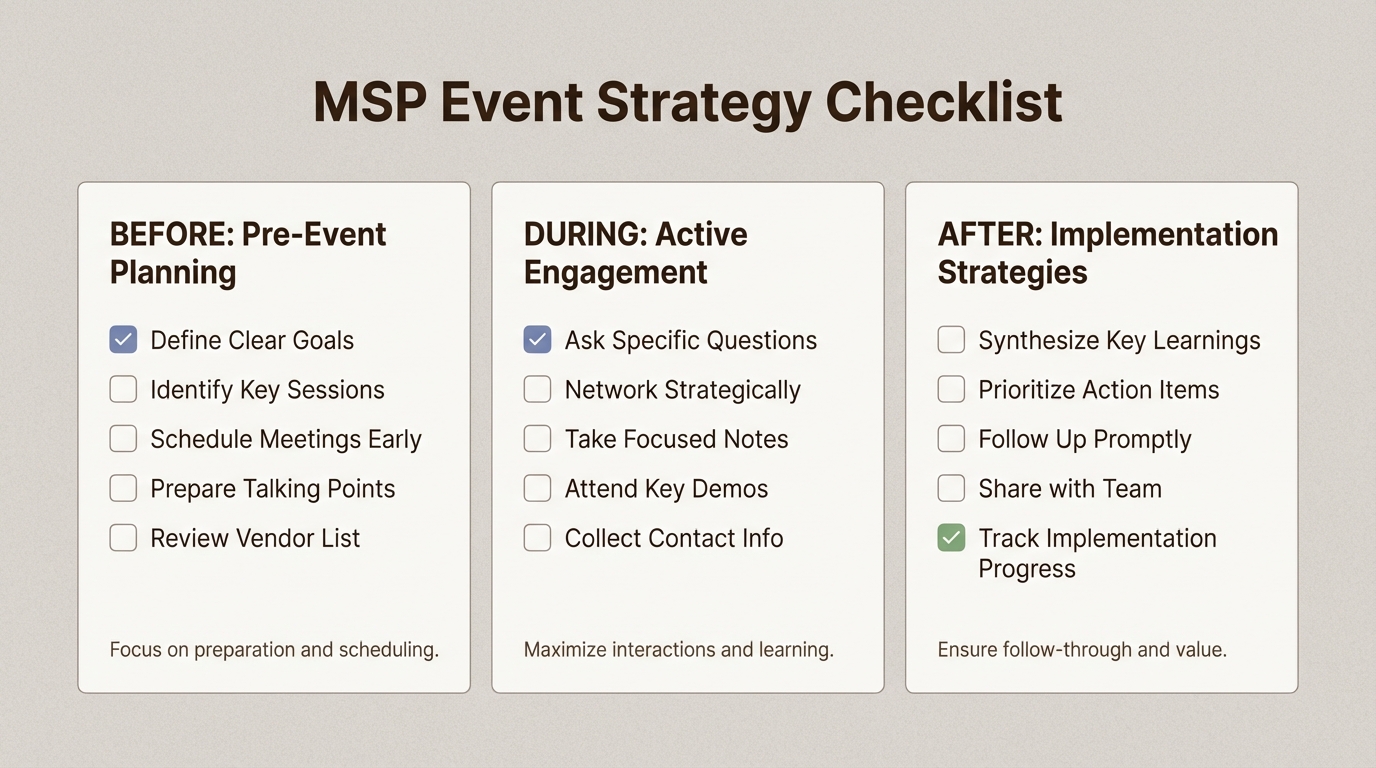 Three-stage framework for maximizing conference ROI
