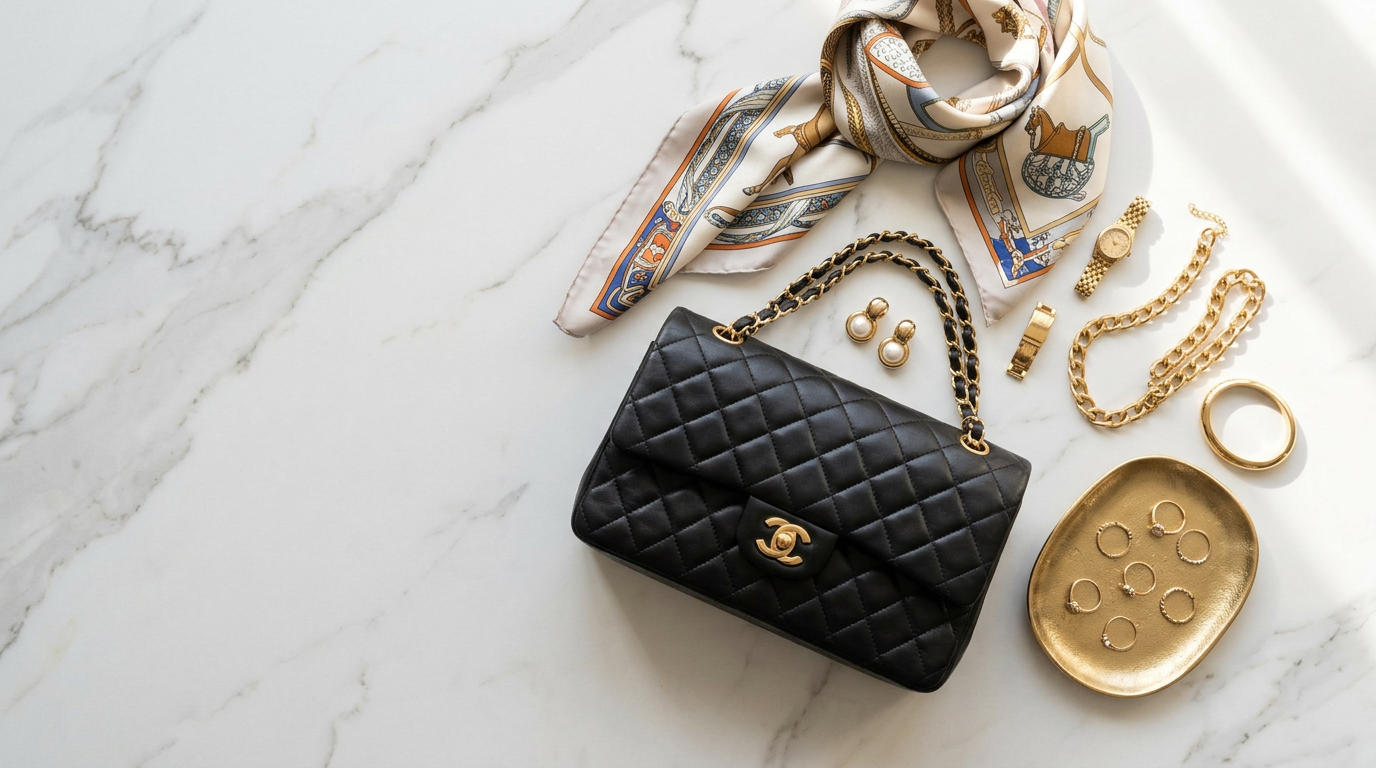 Curated collection of investment-worthy designer accessories showcasing timeless luxury pieces