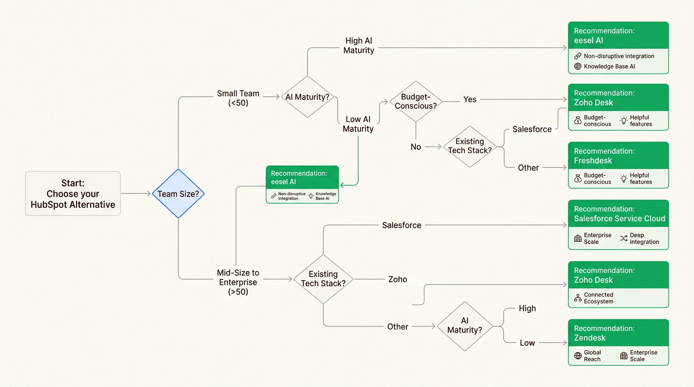 Marco de decisión para elegir la plataforma de atención al cliente adecuada en función del tamaño y los requisitos del equipo