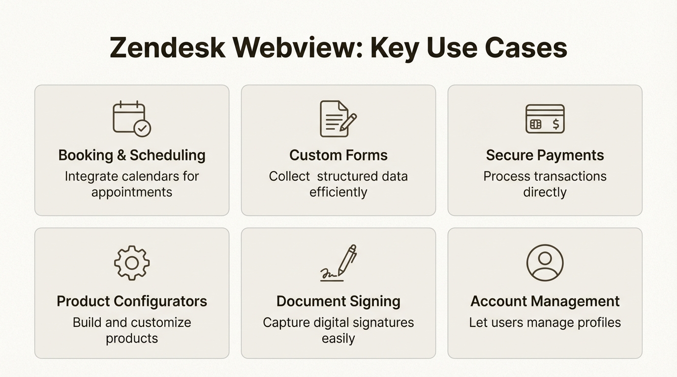 Modèles de webview pour le traitement des paiements, la planification et la gestion de compte