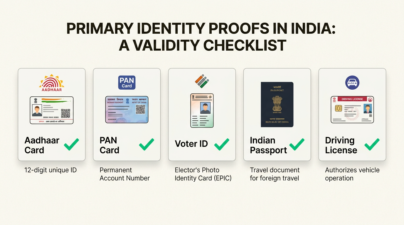 Primary identity documents for government job verification