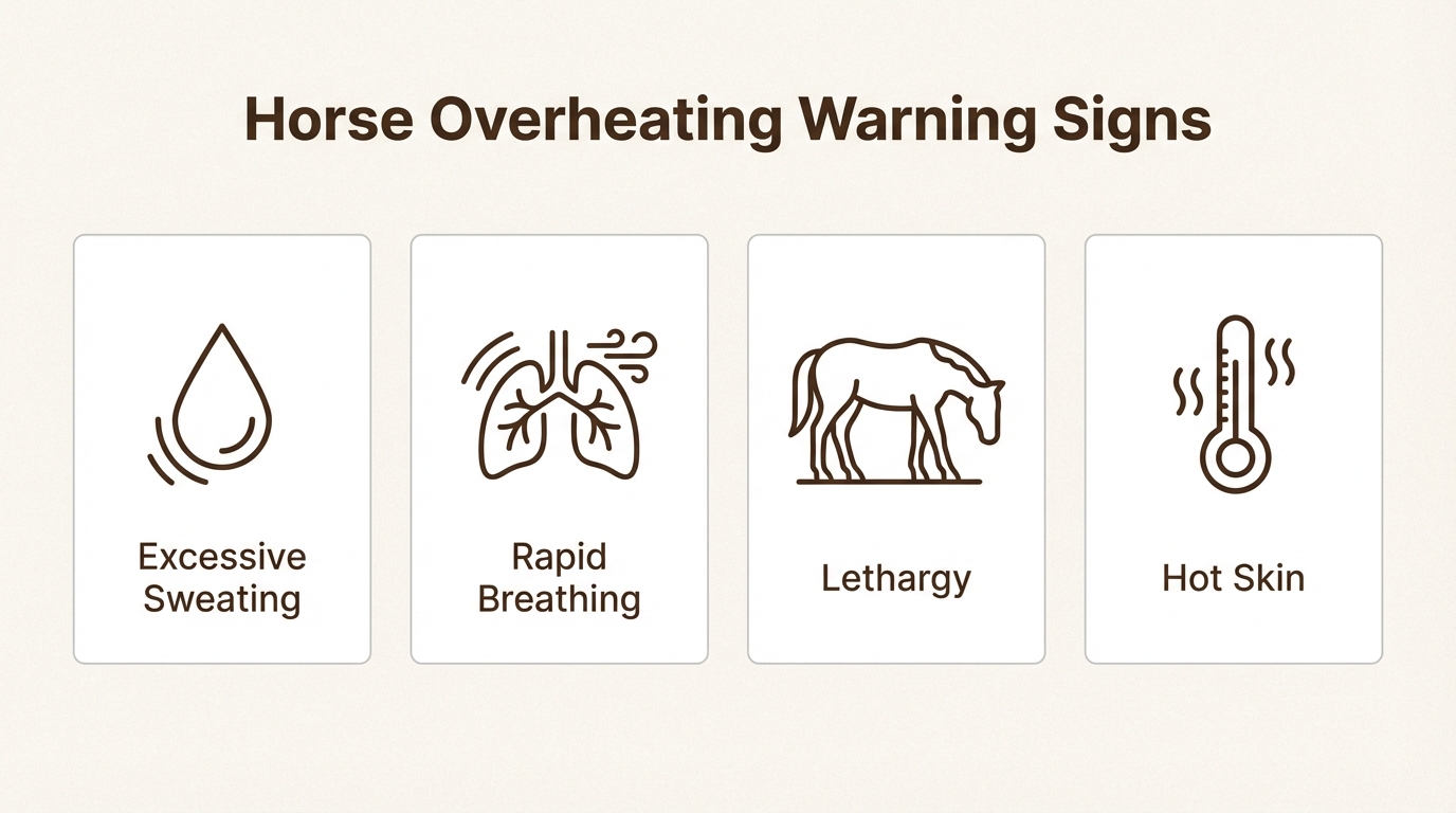 Monitoring these four physical indicators helps owners decide when the heat index is too high for safe fly sheet use.